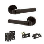 Senza Pari Fasana Door Handle Pack (Latch Set - 2.5" Latch, 3" Hinges x2) - Urban Dark Bronze