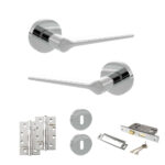 Atlantic Senza Pari Laviano Door Handle Pack (3 Lever Lock Set - 3" CE Sashlock, 4" Slim Knuckle Hinges x2) - Polished Chrome