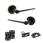 Atlantic Senza Pari Laviano Door Handle Pack (Latch Set - 2.5" Latch, 3" Hinges x2) - Urban Dark Bronze