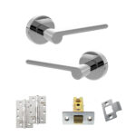 Senza Pari Darrio Door Handle Pack (Latch Set - 3" CE Latch, 4" Slim Knuckle Hinges x2) - Polished Chrome