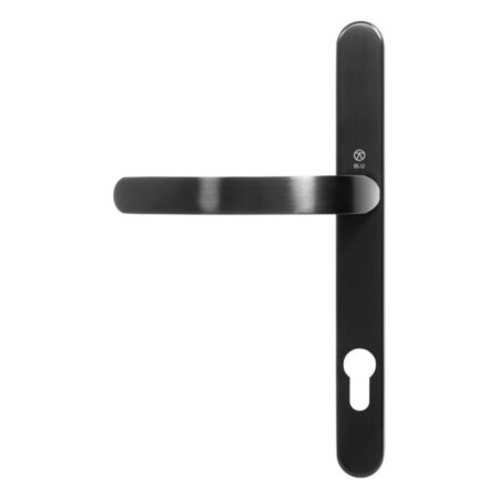 BLU EGC096 Ergonomic Lever Door Handle on Backplate Set Visible Fixings 316 Stainless Steel PVD Satin Black Finish - Image 2