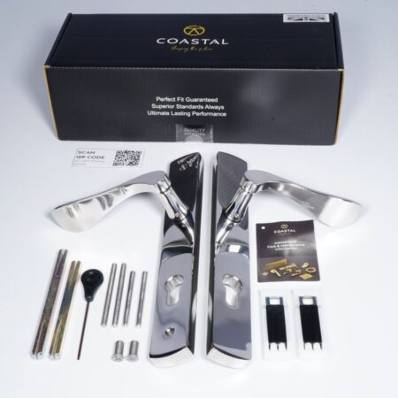 BLU Regent 095 Left Hand Multipoint Door Lock Handle Dual Sprung 316 Grade Polished Stainless Steel - Image 4