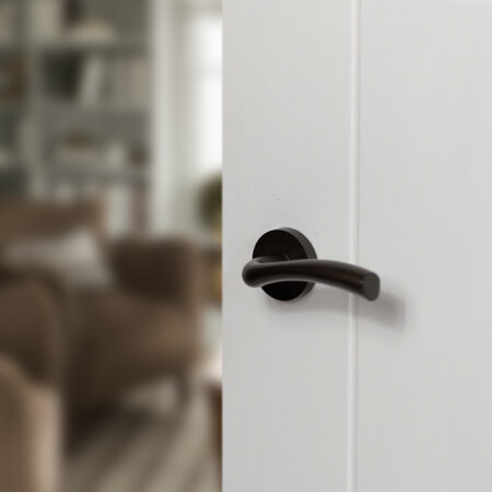 Atlantic STATUS Texas Lever Door Handle on Round Rose - Urban Dark Bronze - Image 2