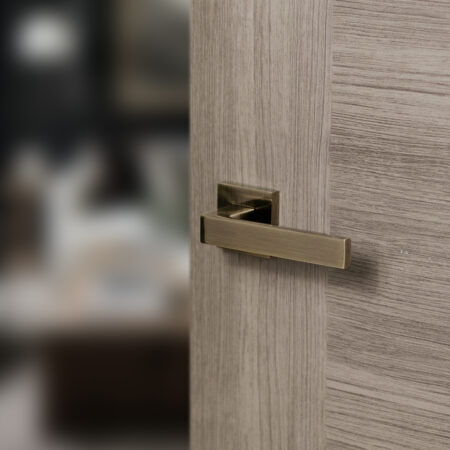 Atlantic STATUS Montana Lever Door Handle on S4 Square Rose - Antique Brass - Image 2