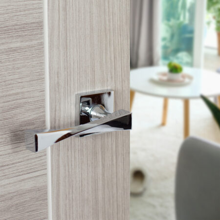 Senza Pari Guido Door Handle Pack (Euro Lock Set - 3" CE Sashlock, 4" Slim Knuckle Hinges x2) - Polished Chrome - Image 6