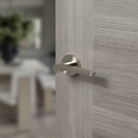 Senza Pari Darrio Door Handle Pack (Euro Lock Set - 2.5" CE Sashlock, 4" Fire Rated Hinges x3) - Satin Nickel - Image 6