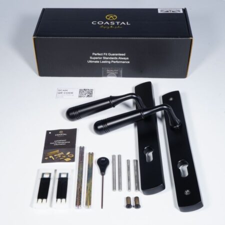 BLU Opera 095 Multipoint Door Lock Handle Dual Sprung 316 Grade Stainless Steel Matt Black Lacquer Finish - Image 4