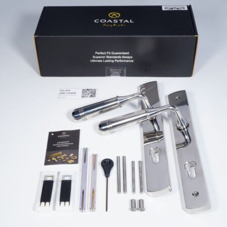 BLU Opera 095 Multipoint Door Lock Handle Dual Sprung 316 Grade Polished Stainless Steel - Image 4