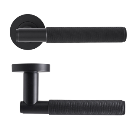 Eclipse 63231 Matt Black 'Knurled' Lever on Round Rose