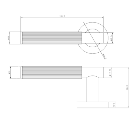 Eclipse 63243 Satin Brass 'Linear' Lever on Round Rose - Image 2