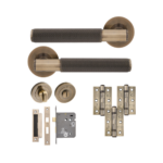 Eclipse 22715 'Knurled' Lever Bathroom Pack - Antique Brass