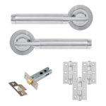 Eclipse Elettra Freestyle Latch Pack C/W 76mm Latch 3No 76X51mm Hinges - Cp/Satin Chrome