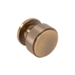 Eclipse 34mm - Matt Antique Brass Knurled Cupboard Knob