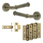Frelan Hardware Complete Classic Door Handle Pack - Internal Doors - Antique Brass