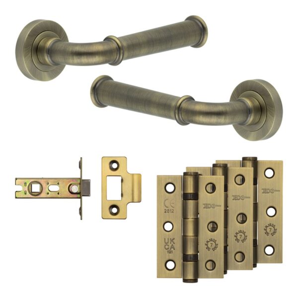 Frelan Hardware Complete Classic Door Handle Pack - Internal Doors - Antique Brass