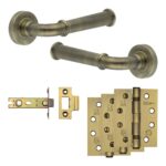 Frelan Hardware Complete Classic Door Handle Pack - Internal Doors - Antique Brass