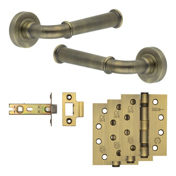 Frelan Hardware Complete Classic Door Handle Pack - Internal Doors - Antique Brass