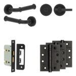 Frelan Hardware Complete Classic Door Handle Pack - Bathroom - Black