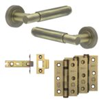 Frelan Hardware Complete Bloom Door Handle Pack - Internal Doors - Antique Brass