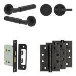 Frelan Hardware Complete Bloom Door Handle Pack - Bathroom - Black