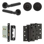 Frelan Hardware Complete Bloom Door Handle Pack - Bathroom - Black