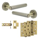 Frelan Hardware Complete Hex Door Handle Pack - Internal Doors - Antique Brass