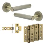 Frelan Hardware Complete Hex Door Handle Pack - Internal Doors - Antique Brass