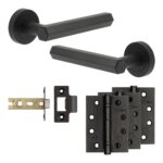 Frelan Hardware Complete Hex Door Handle Pack - Internal Doors - Black