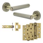 Frelan Hardware Complete Hex Door Handle Pack - Internal Doors - Antique Brass