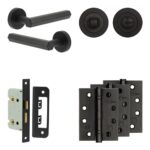 Frelan Hardware Complete Hex Door Handle Pack - Bathroom - Black