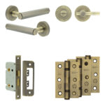 Frelan Hardware Complete Hex Door Handle Pack - Internal Doors - Antique Brass