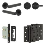 Frelan Hardware Complete Hex Door Handle Pack - Bathroom - Black
