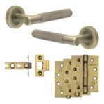 Frelan Hardware Complete Bari Door Handle Pack - Internal Doors - Antique Brass