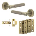 Frelan Hardware Complete Bari Door Handle Pack - Internal Doors - Antique Brass