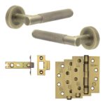 Frelan Hardware Complete Bari Door Handle Pack - Internal Doors - Antique Brass