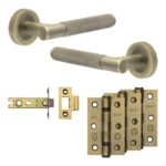 Frelan Hardware Complete Bari Door Handle Pack - Internal Doors - Antique Brass