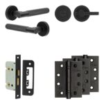 Complete Bari Door Handle Pack - Bathroom - Black