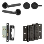 Complete Bari Door Handle Pack - Bathroom - Black