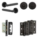 Complete Bari Door Handle Pack - Bathroom - Black