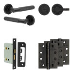 Complete Bari Door Handle Pack - Bathroom - Black