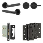 Complete Bari Door Handle Pack - Bathroom - Black
