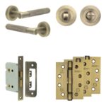 Complete Bari Door Handle Pack - Bathroom - Antique Brass