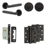 Complete Bari Door Handle Pack - Bathroom - Black