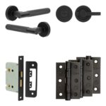Complete Bari Door Handle Pack - Bathroom - Black