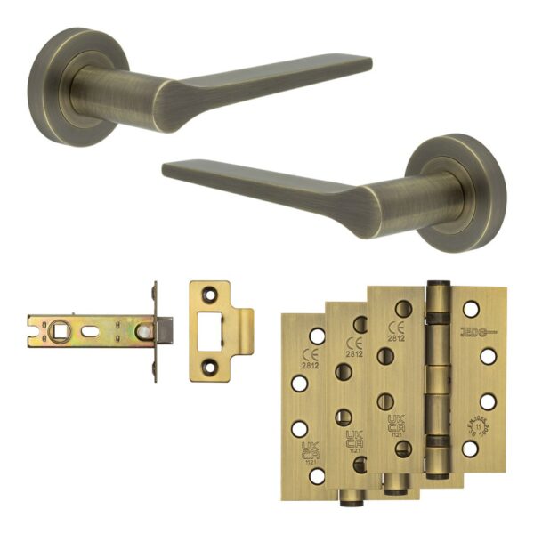 Complete Gio Door Handle Pack - Internal Doors - Antique Brass