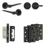 Complete Gio Door Handle Pack - Bathroom - Black