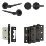 Complete Gio Door Handle Pack - Bathroom - Black