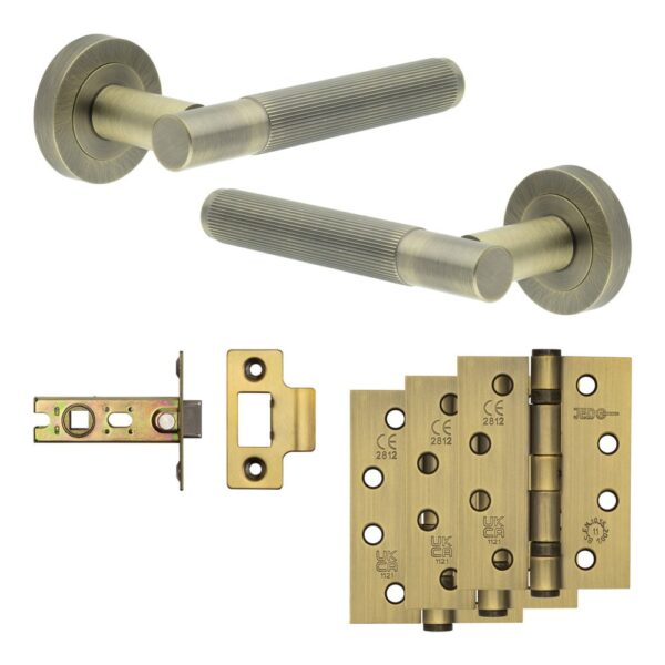 Complete Venice Door Handle Pack - Internal Doors - Antique Brass