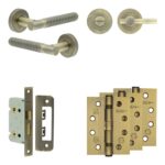 Complete Venice Door Handle Pack - Bathroom - Antique Brass