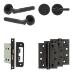 Complete Venice Door Handle Pack - Bathroom - Black